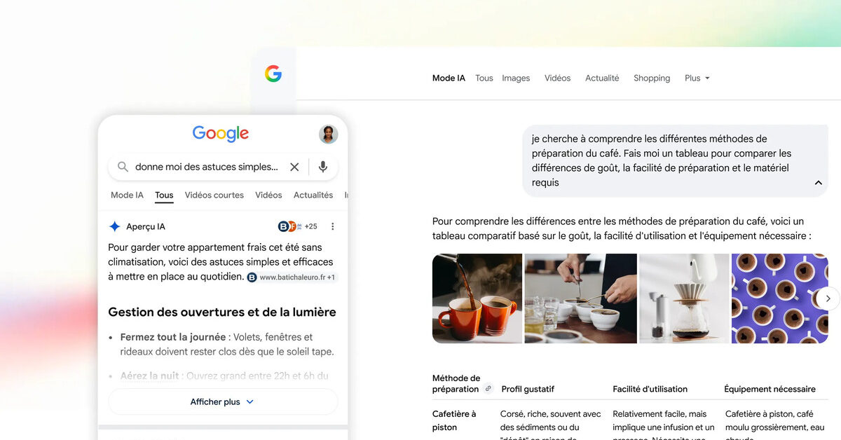 Google déploie AI Overviews et AI Mode en France